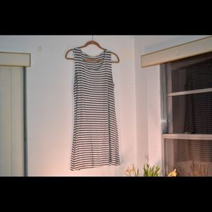 Olivia Rae, stripped blue and white dress